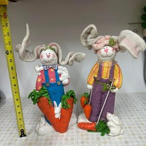 Colorful Bunny Figurines with Carrots